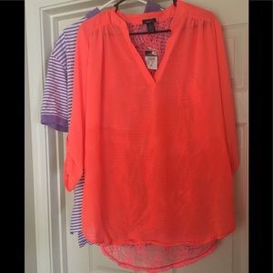 Bright Coral Shirt. XL NWT